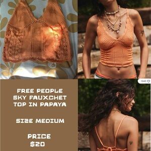 Free People Papaya Knit Crop Top